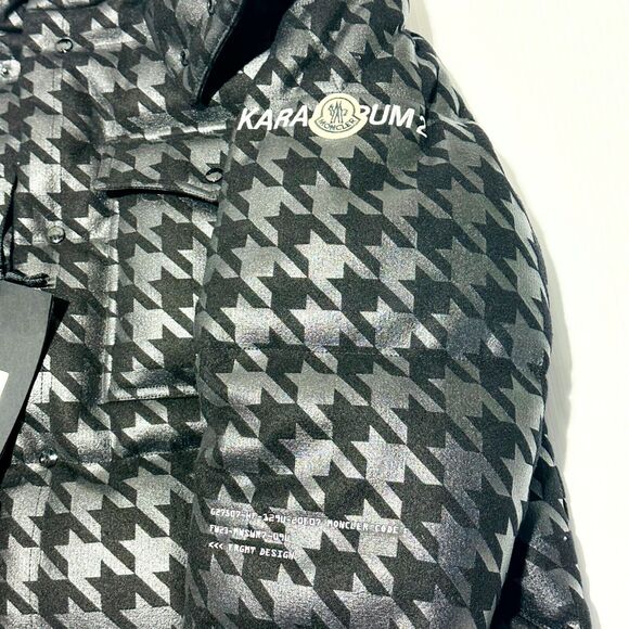 RARE Moncler X Frgmt Borage Down Jacket Men 2/ M Black Houndstooth Full Zip NWT - Picture 7 of 16